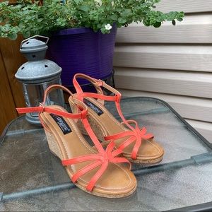 “Matter of Stride” Orange wedge sandals